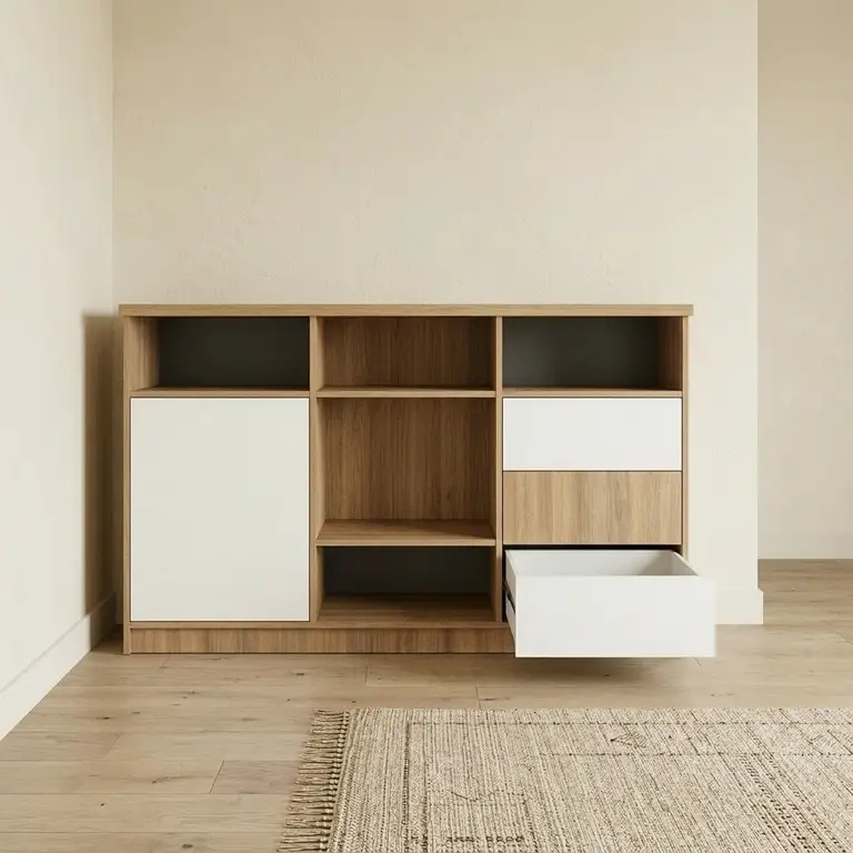 Commode grise et blanche personnalisée - Vue 2