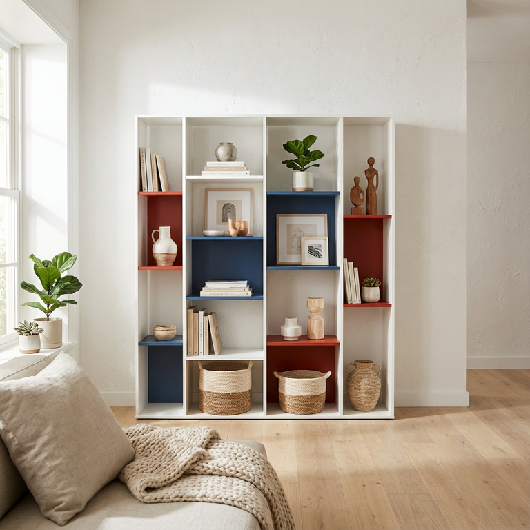 Etagère sur mesure de séparation couleur