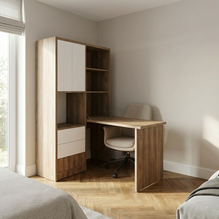 Bureau abattant secrétaire avec pied repliable