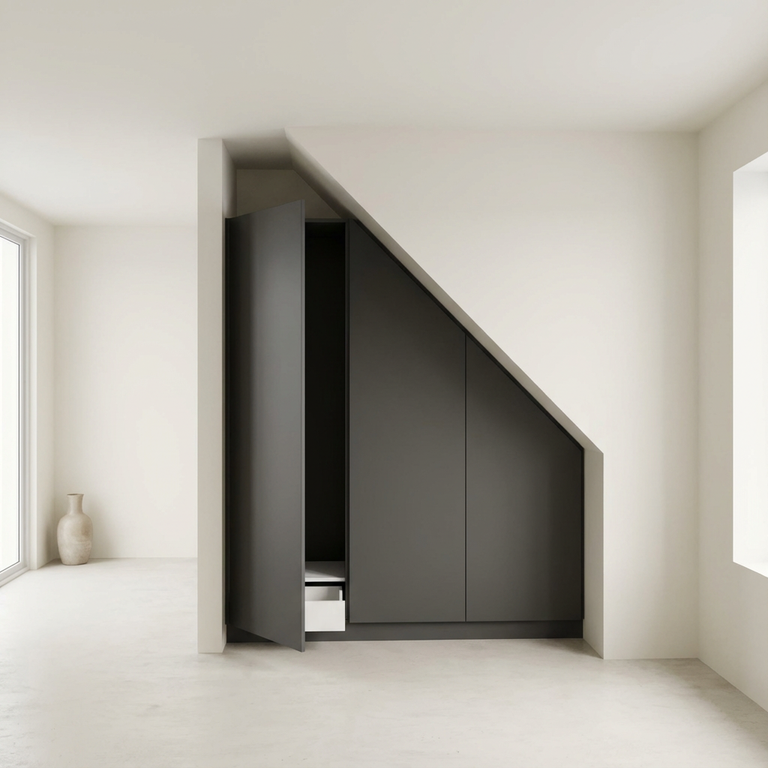 Placard sous escalier ou sous mansarde - pente à droite