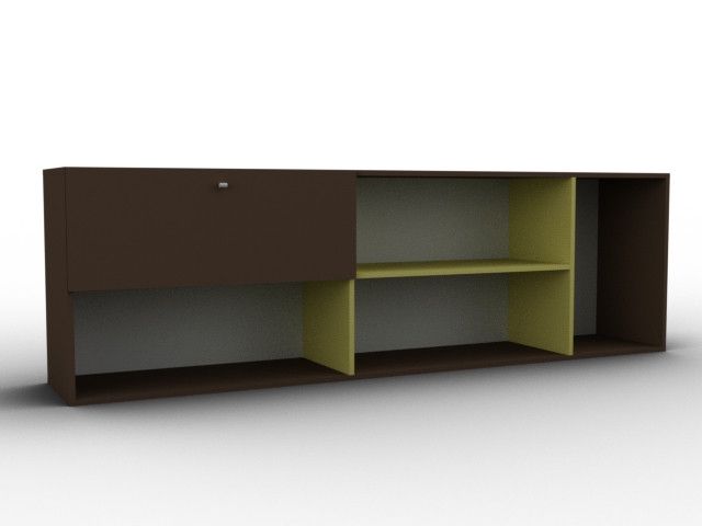 Sideboard with customisable coloured shelves