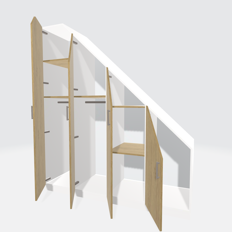 Placard sous escalier sur mesure avec portes en 3D