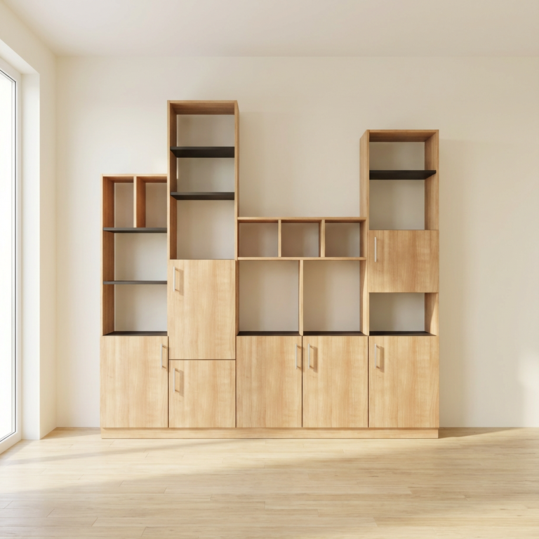 Room divider with storage space