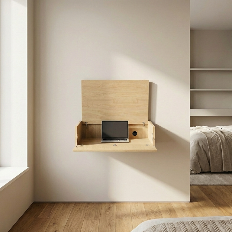 Bureau sur mesure abattant secrétaire et dessus relevable