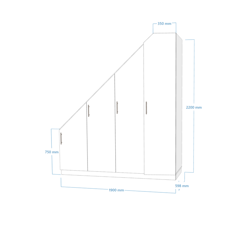 Placard sous escalier sens gauche