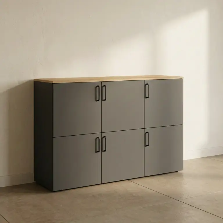 Black, wooden hall furniture