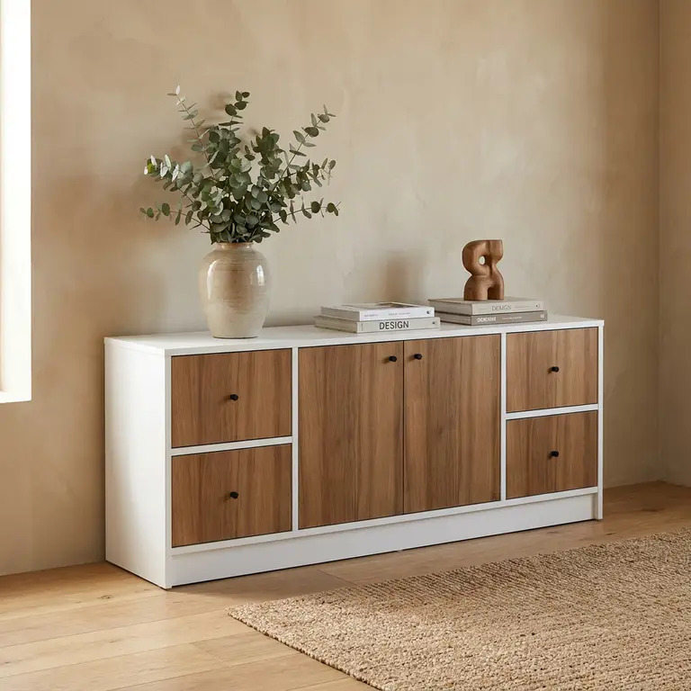 Buffet sur-mesure avec enfilade de rangement