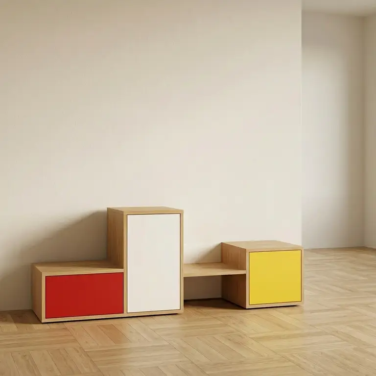 Customisable coloured floating furniture
