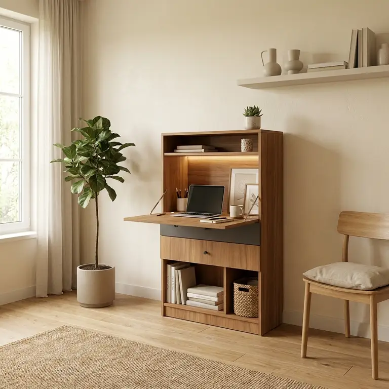 Bureau abattant secrétaire avec tiroirs sur mesure