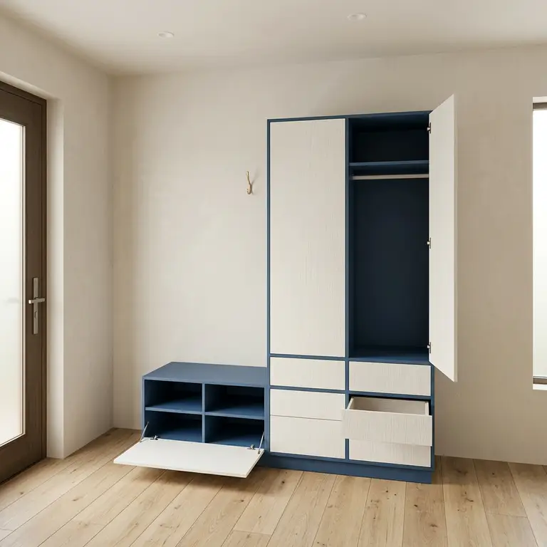 Meuble d'entrée avec assise personnalisable