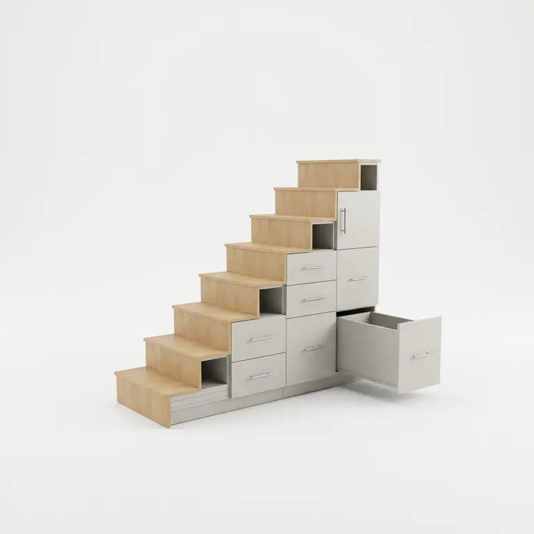 Meuble escalier sur mesure avec tiroirs