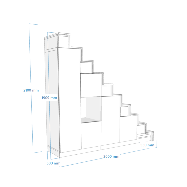 Meuble escalier en bois sur mesure