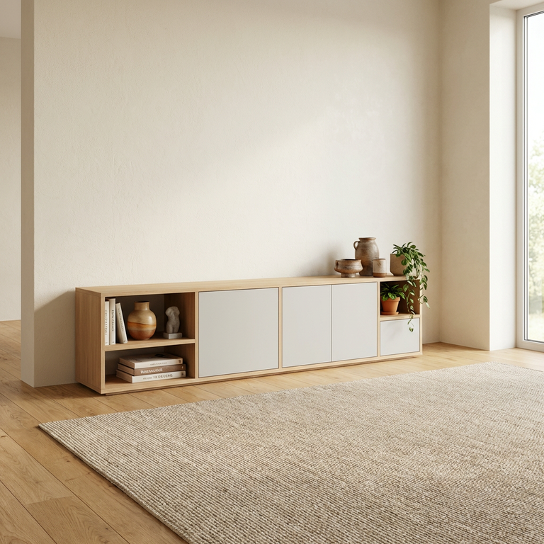 Meuble salon en bois pour télévision