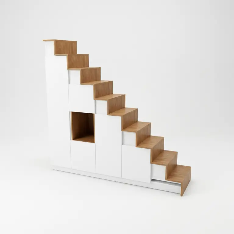 Meuble escalier avec niche sur mesure