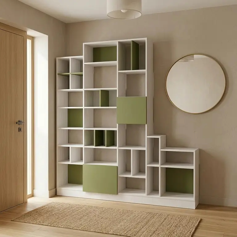 Custom-made, unstructured bookcase