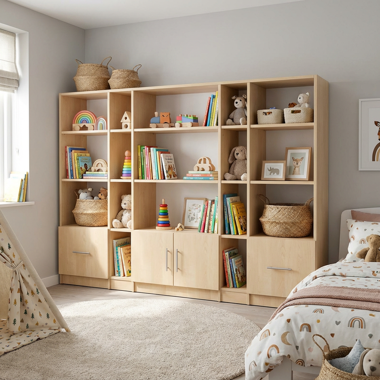 Grande bibliothèque sur mesure en bois sur mesure