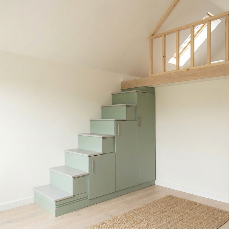 Meuble escalier coloré sur mesure