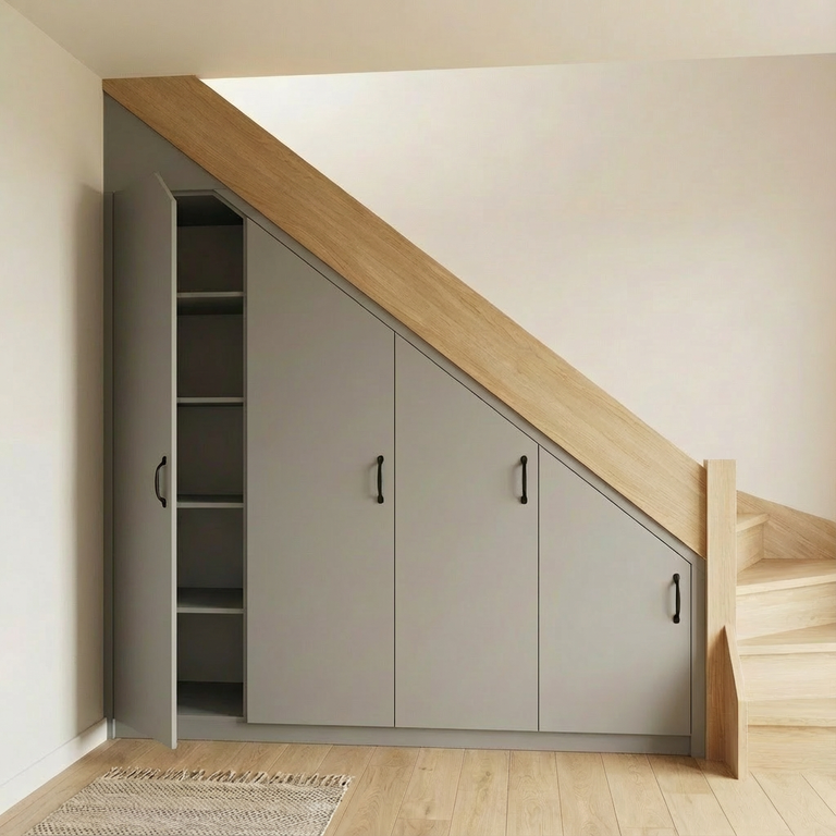 Dressing sous escalier modulable - pente à droite