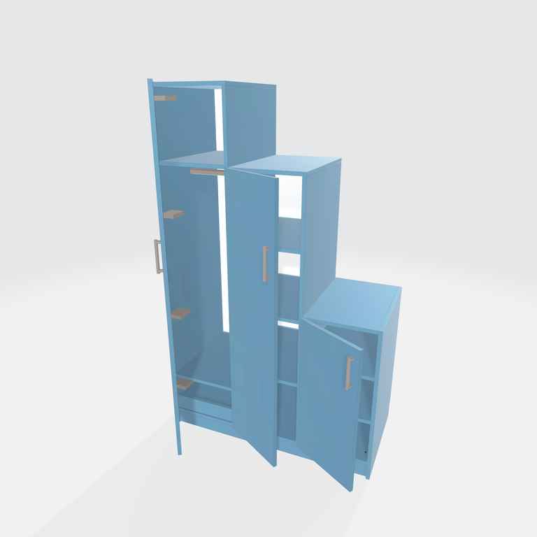 Under slope blue cabinet