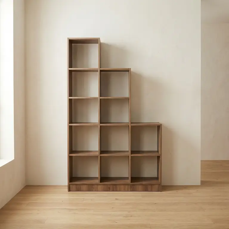 Wooden partition bookcase