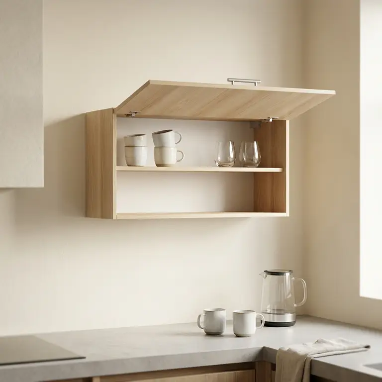 Rangement mural avec porte relevable