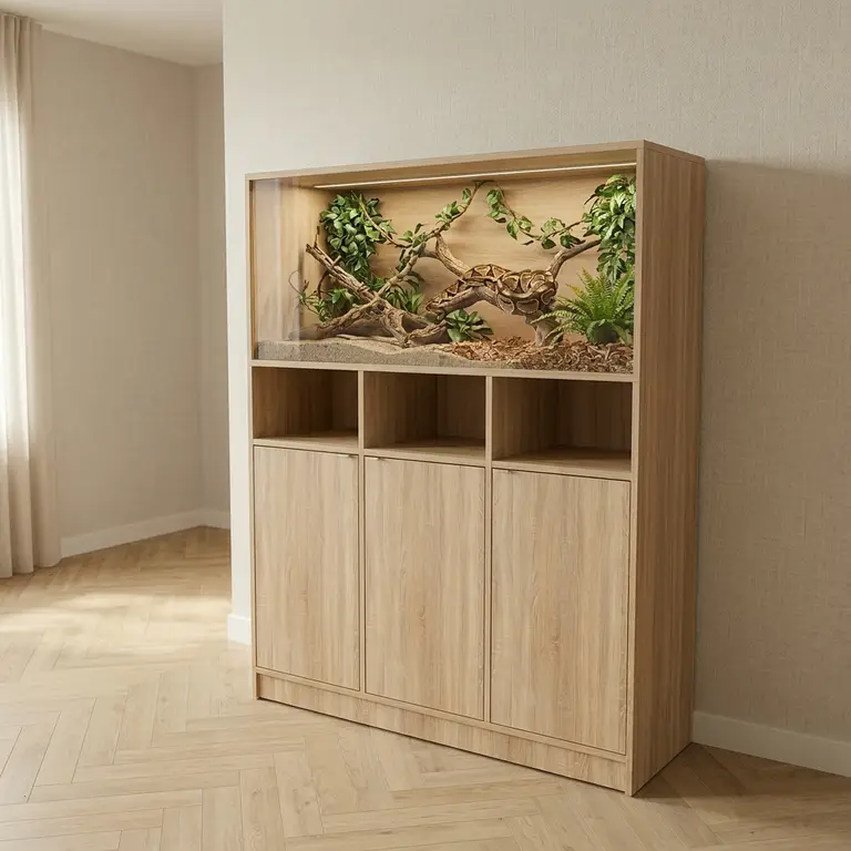 Meuble pour terrarium de reptiles : lézard, tortue ou serpent