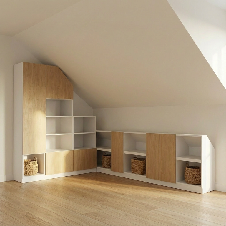 Dressing en angle sous pente arrière sur mesure 