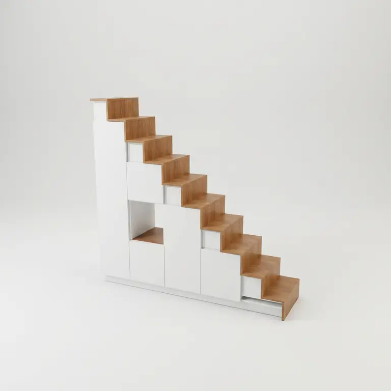 Staircase unit with central niche