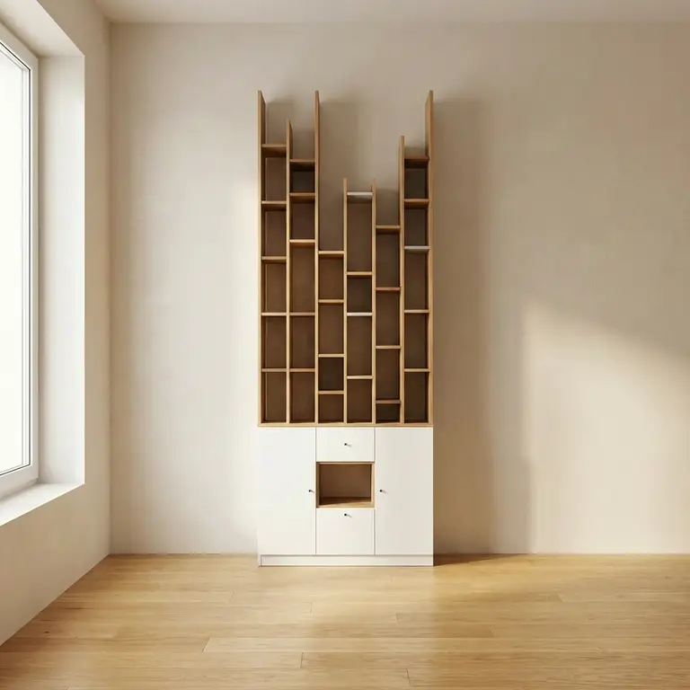Customisable room-partition bookcase