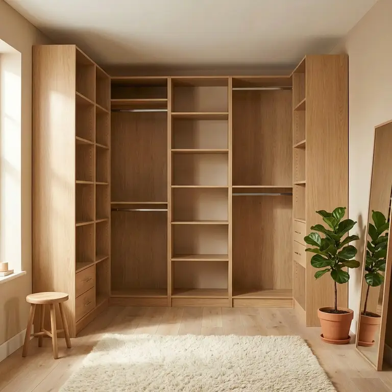 Hoekkledingkast, U-vormige kleedkamer