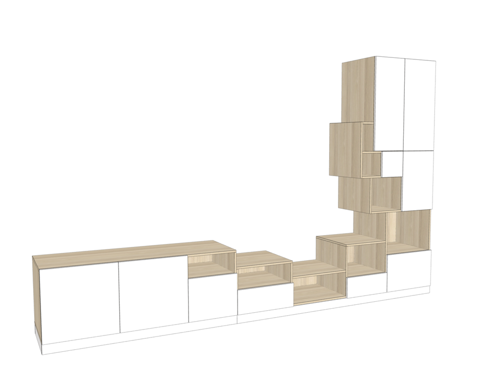Meuble TV de salon sur mesure à hauteur variable  - Vue 2