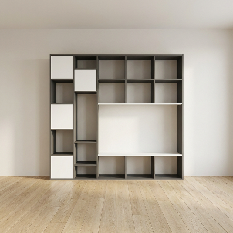 Meuble bibliothèque niche TV - Vue 2