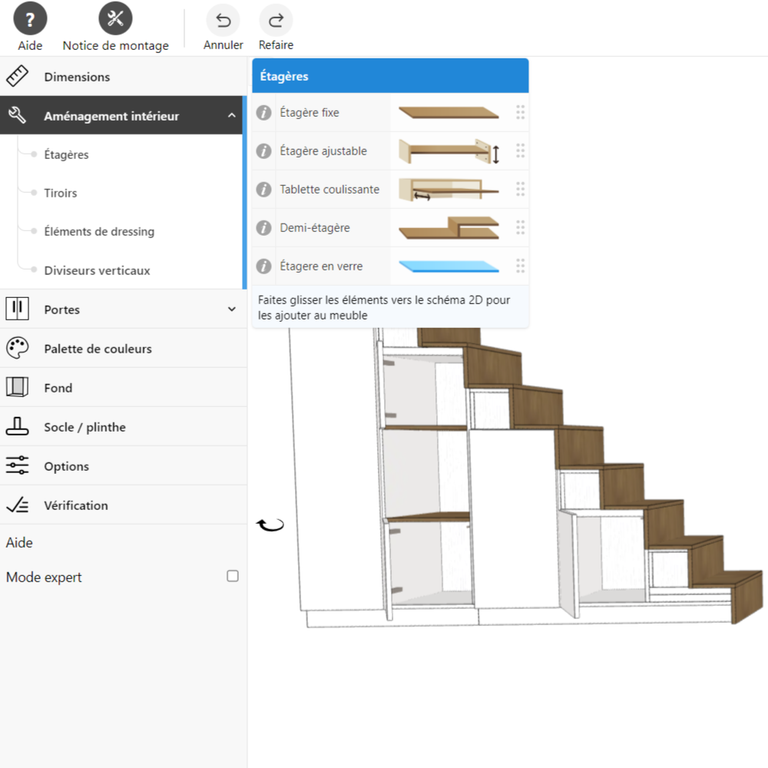 Meuble escalier en bois sur mesure