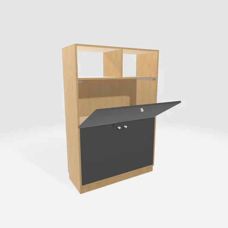 Bureau 1m avec abattant secrétaire et rangement fonctionnel - Vue 3