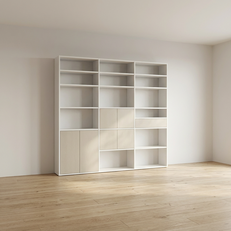 Bibliothèque blanche avec portes 