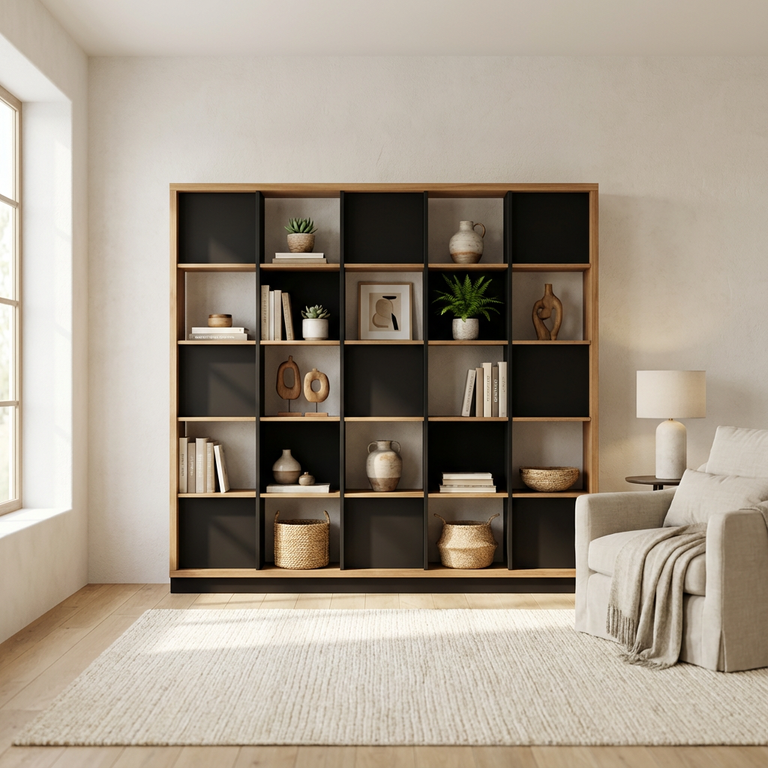 Meuble de cloison noir sur mesure