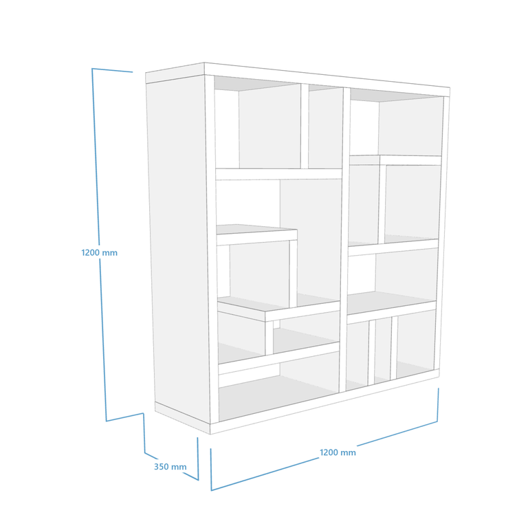 Configurer étagère murale moderne bois et noire sur mesure en 3D