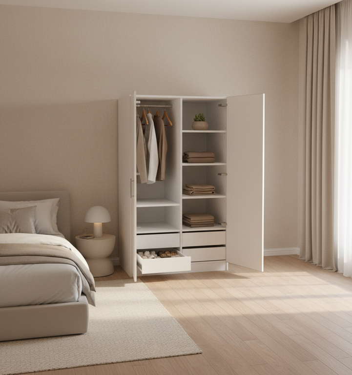 Dressing sur mesure double porte avec tiroirs