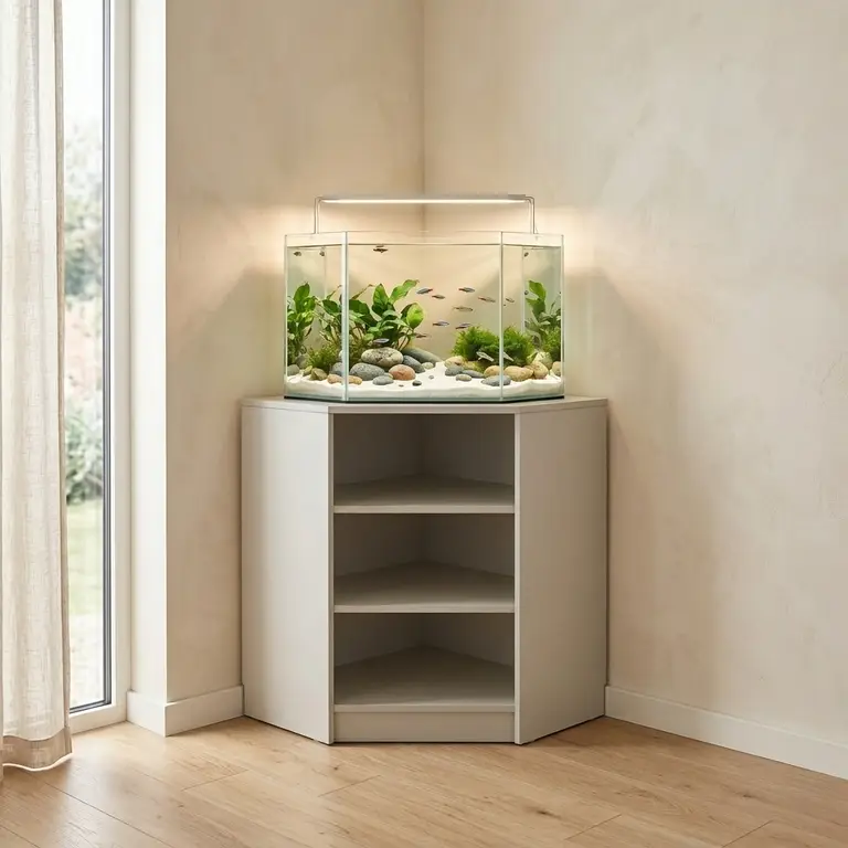 Meuble d'angle pour aquarium