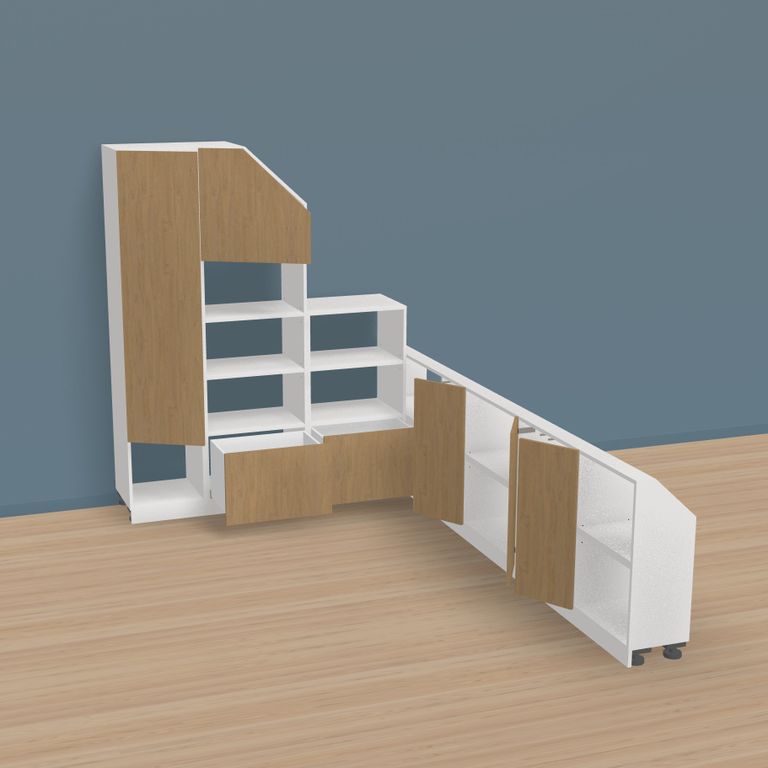 Dressing en angle sous pente arrière sur mesure