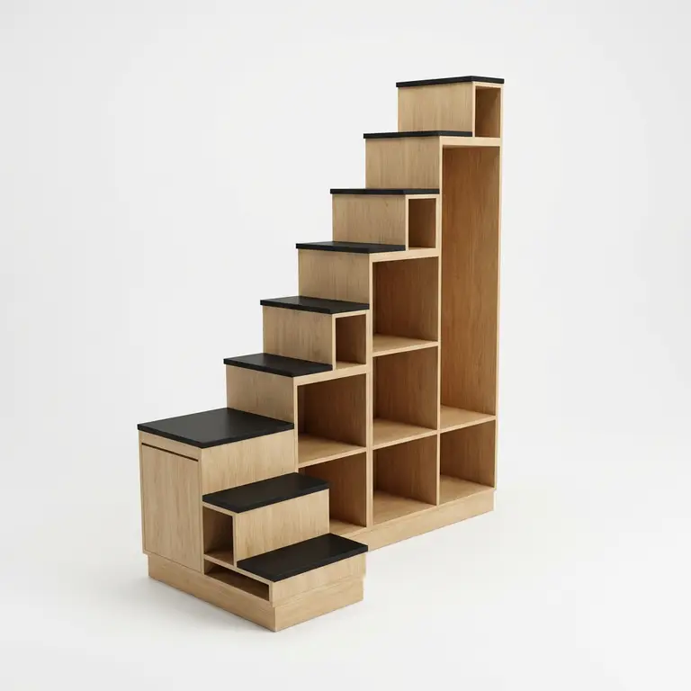 Meuble escalier quart tournant gauche