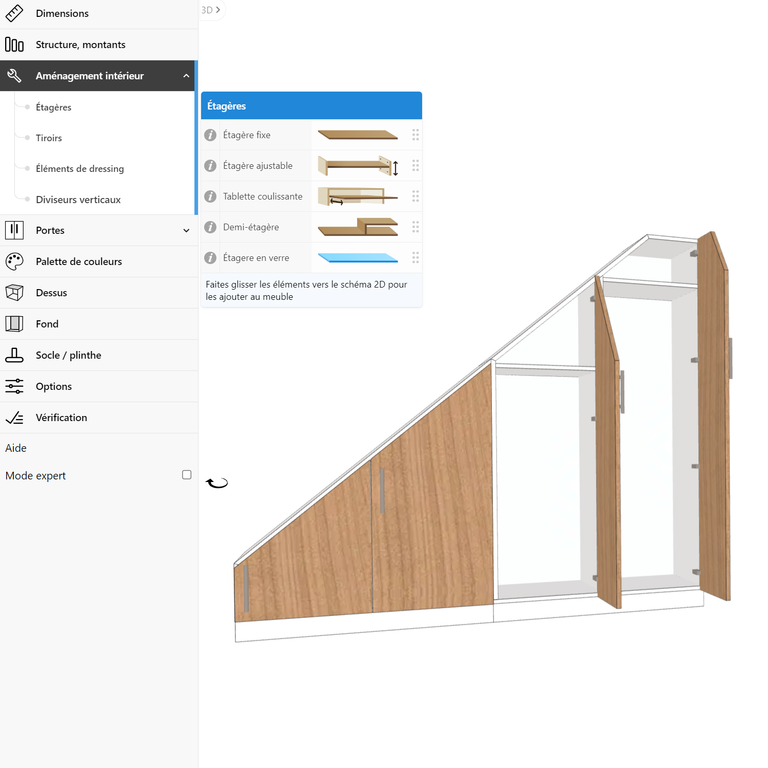 Dressing sous escalier chambre mezzanine