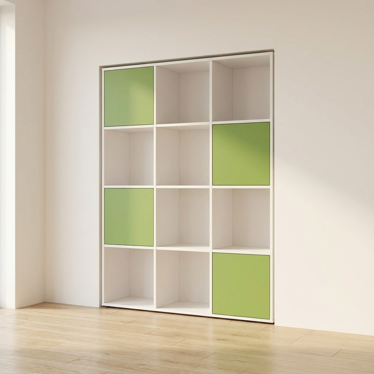 Bibliothèque avec des cases