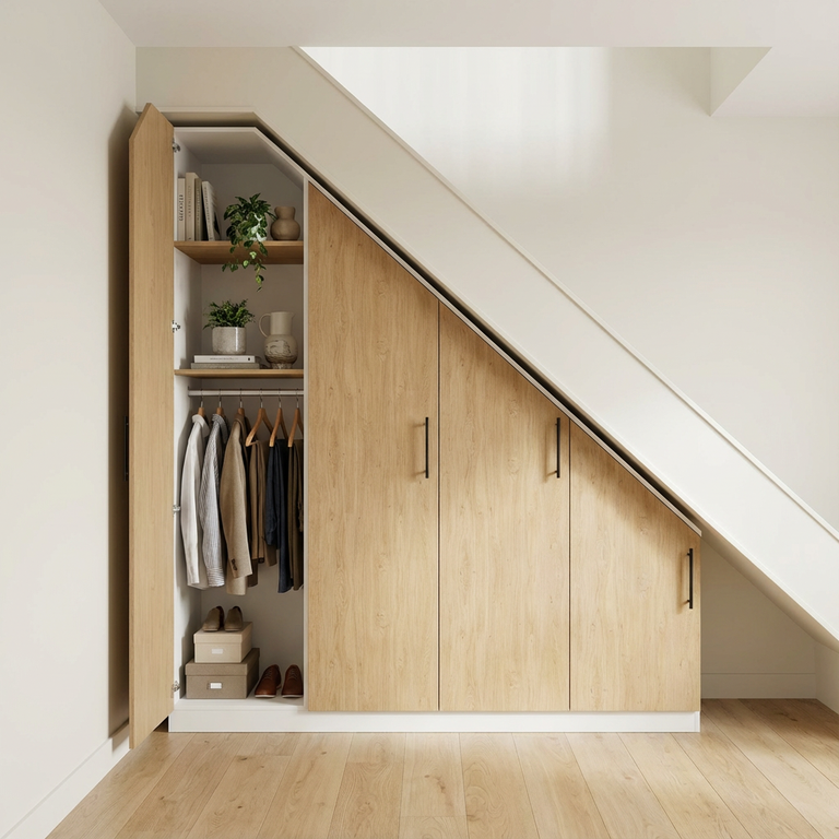 Placard sous escalier sur mesure avec portes