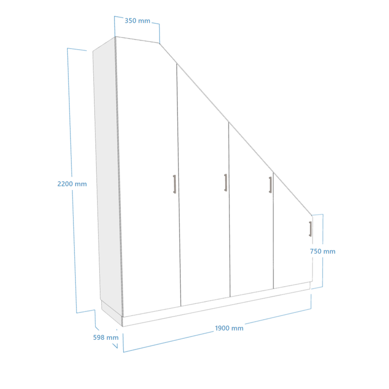 Placard sous escalier sur mesure avec portes en 3D