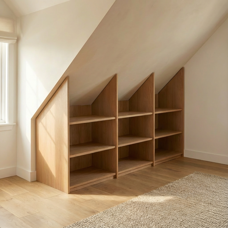 Custom-made underslope shelf