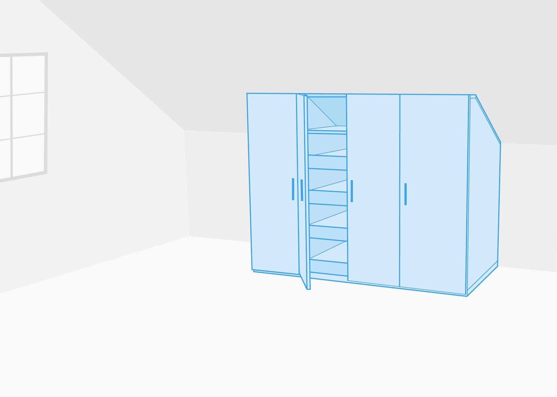 room with rear underslope cabinet