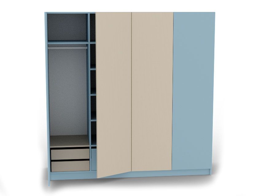 Combination of wardrobes with or without doors