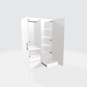 Armoire sur mesure double porte avec tiroirs