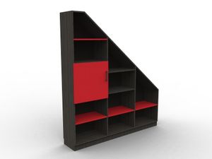 Bookcase under slope "Red and Black"